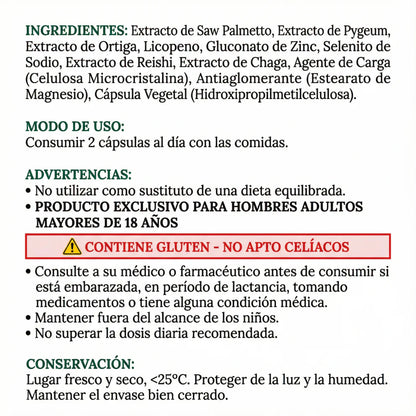 Desinflama la próstata y recupera tu tranquilidad | 90 Capsulas