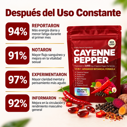 Cápsulas de Pimienta Cayena: Solución #1 para la vitalidad Masculina