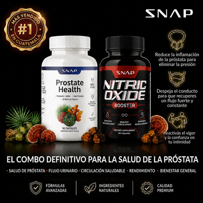 Combo 2x1 Definitivo Salud Prostática: Prostata Health + Óxido Nítrico