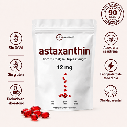 Astaxantina Natural 12mg- Restaura el equilibrio del cuerpo