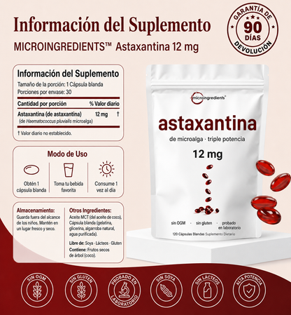 Astaxantina Natural 12mg- Restaura el equilibrio del cuerpo