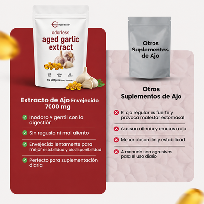 Extracto de Ajo Añejo - Cápsulas Blandas sin Olor de 7500 mg