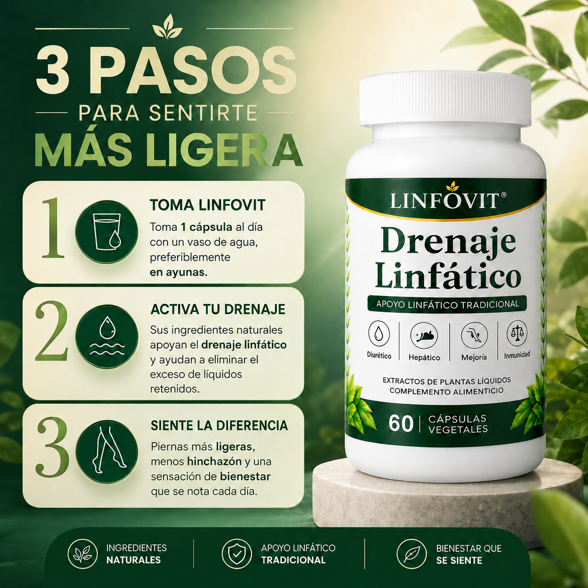 Linfovit™: Soporte metabólico para combatir la retención de líquidos