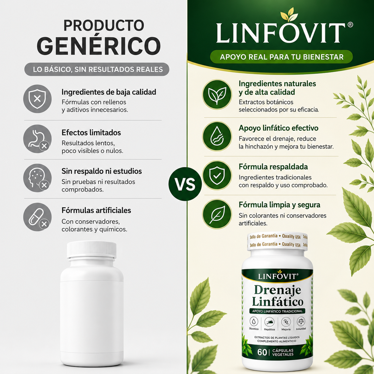 Linfovit™: Soporte metabólico para combatir la retención de líquidos