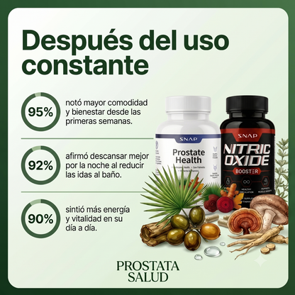 Combo 2x1 Definitivo Salud Prostática: Prostata Health + Óxido Nítrico