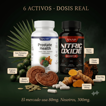 Combo 2x1 Definitivo Salud Prostática: Prostata Health + Óxido Nítrico