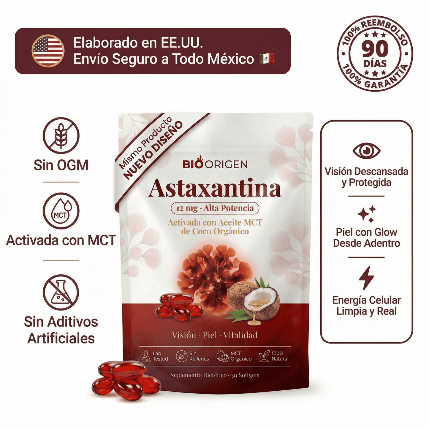 Astaxantina Natural 12mg — Si tu médico te dijo que hay que monitorear tus riñones, esto es lo que puedes empezar a hacer hoy