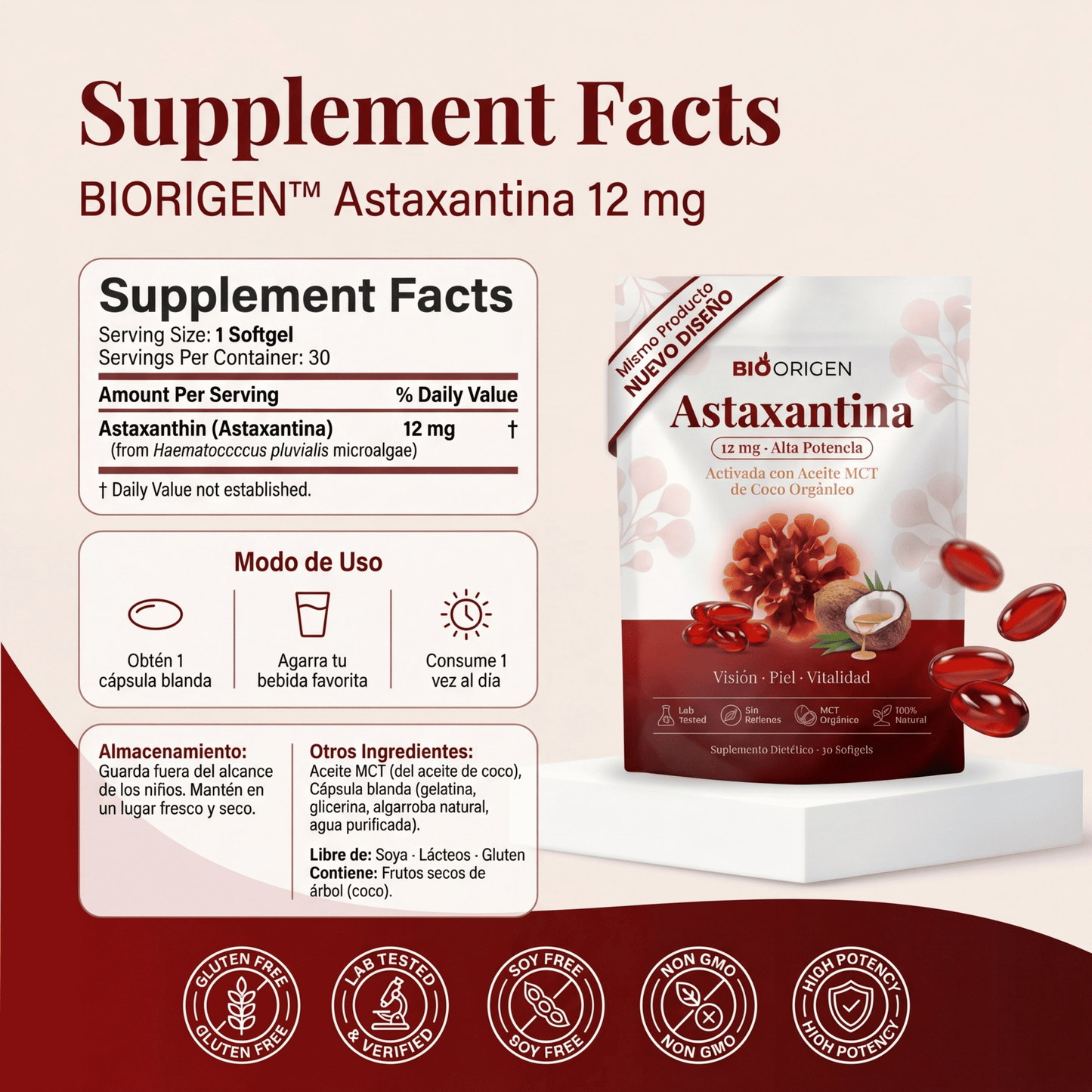 Astaxantina Natural 12mg — Si tu médico te dijo que hay que monitorear tus riñones, esto es lo que puedes empezar a hacer hoy